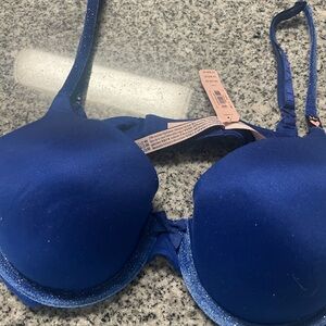 Victoria's Secret Royal Blue Bra with Velvet Trim and Straps